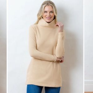 Dudley Stephens Cobble Hill Turtleneck in Natural Blush Vello Fleece Size Small